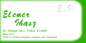 elemer ihasz business card