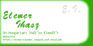 elemer ihasz business card